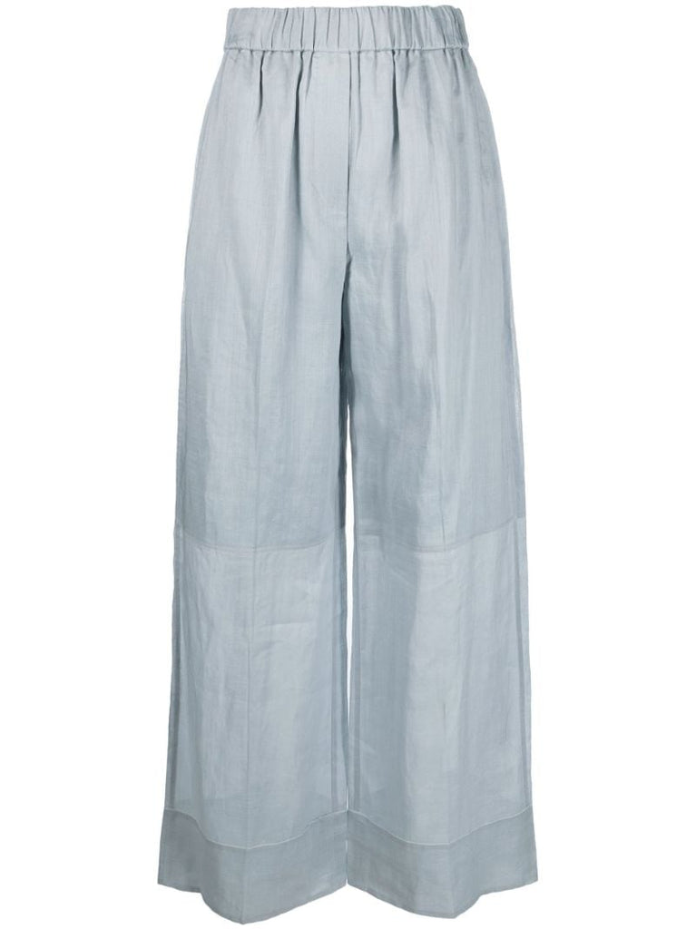 Blue Wide-leg Trousers