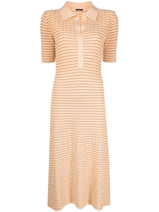Orange Stripe Pattern Dress