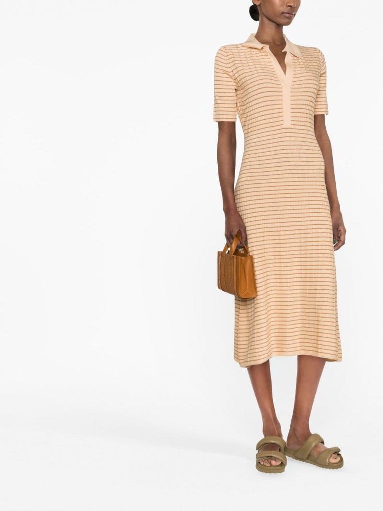 Orange Stripe Pattern Dress