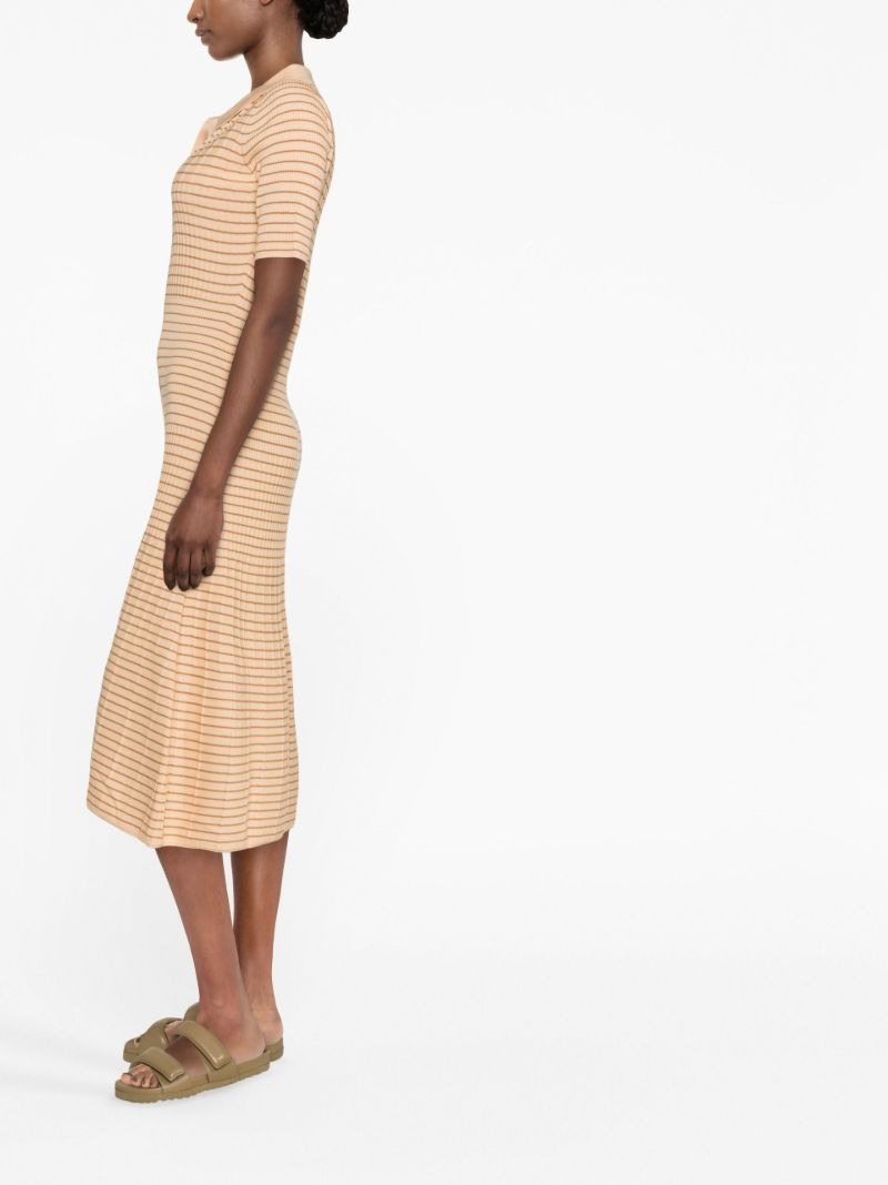 Orange Stripe Pattern Dress