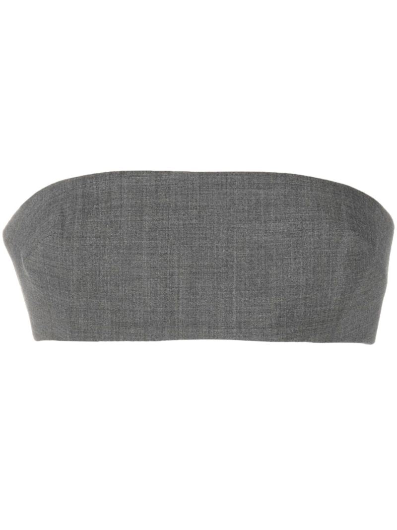 Grey Strapless Bandeau Top