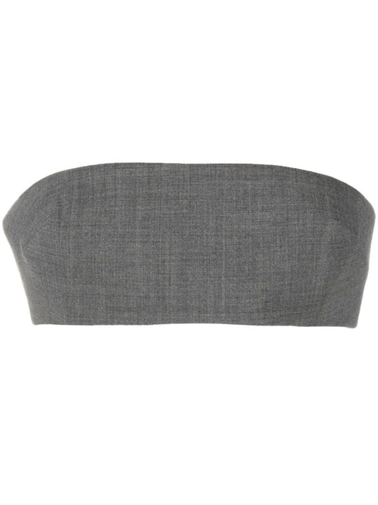 Grey Strapless Bandeau Top