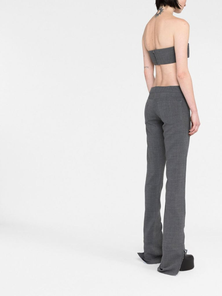 Grey Strapless Bandeau Top
