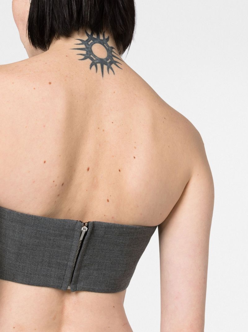 Grey Strapless Bandeau Top