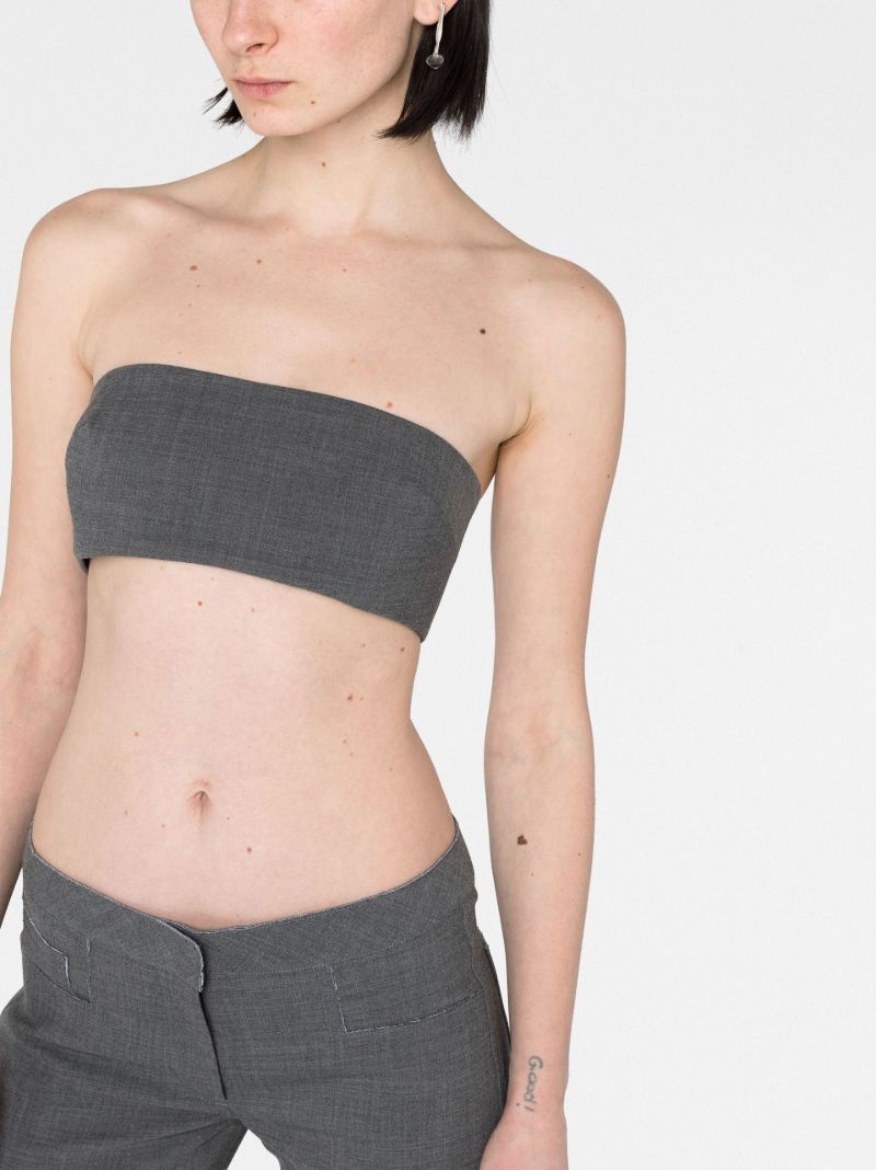 Grey Strapless Bandeau Top