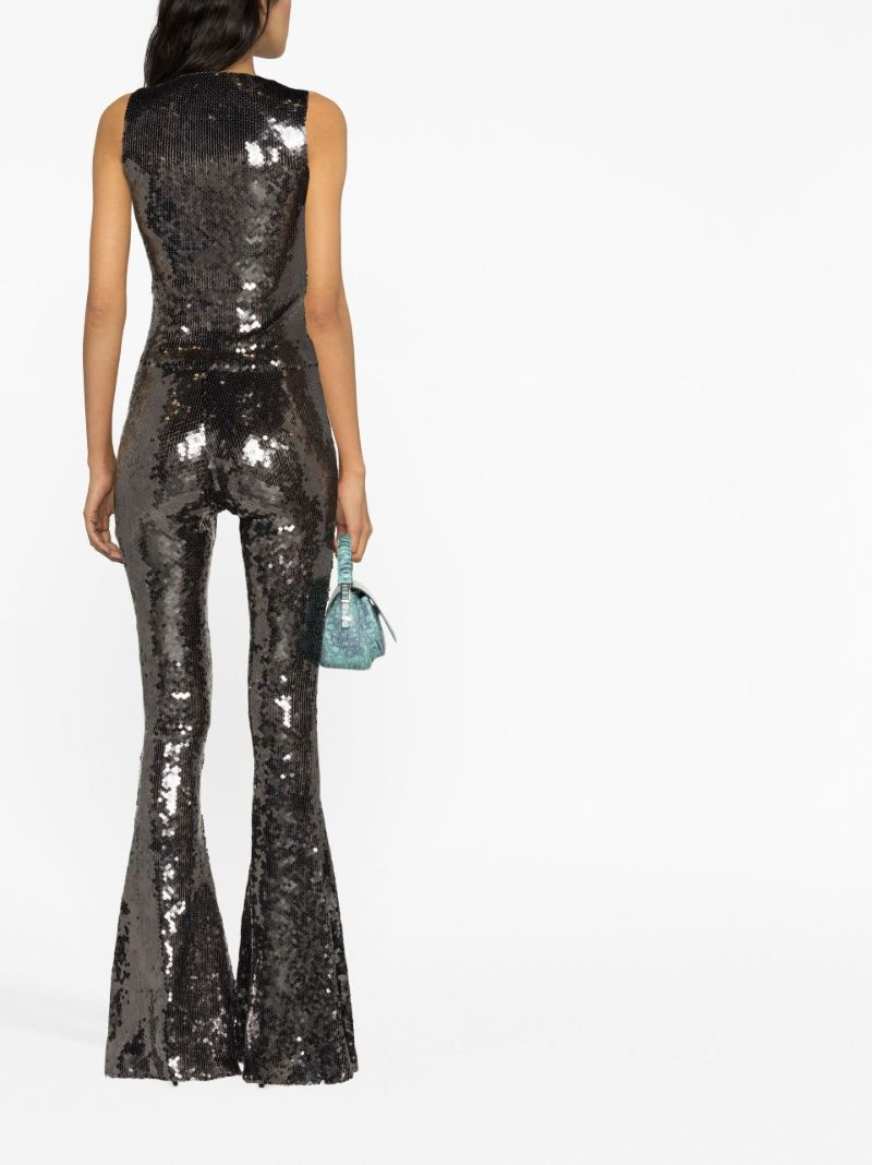Grey Koro Sequinned Flared Trousers