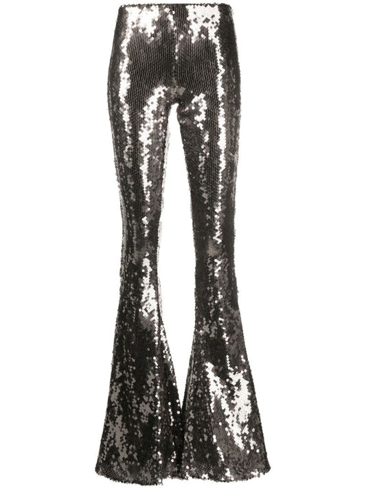 Grey Koro Sequinned Flared Trousers