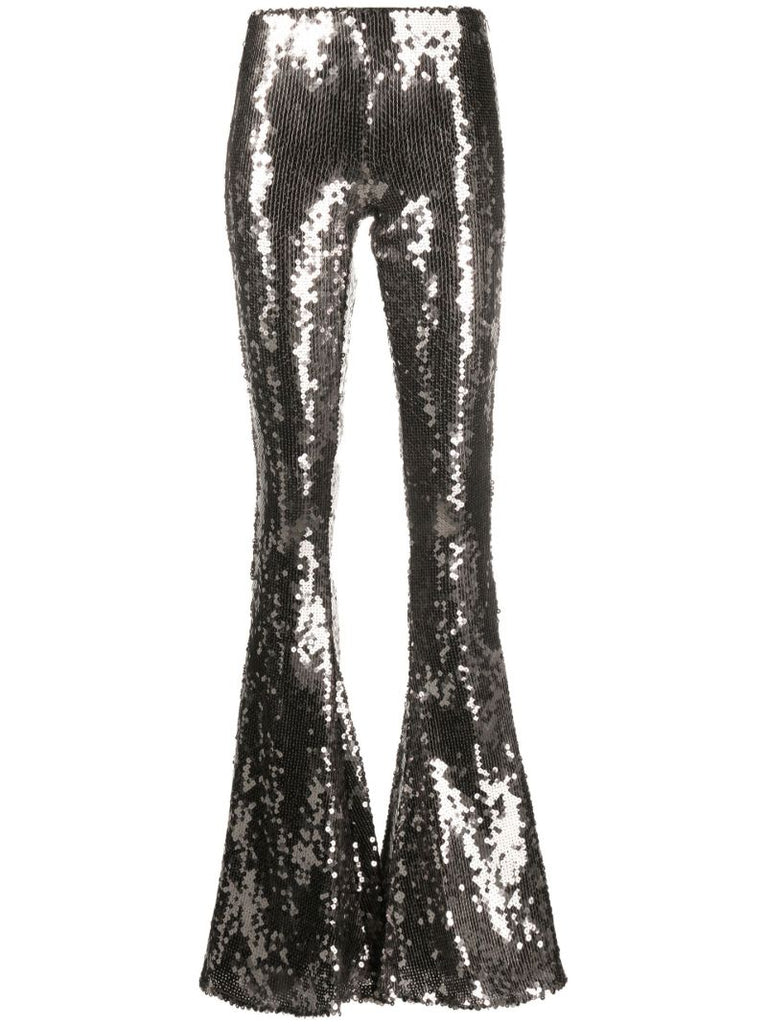 Grey Koro Sequinned Flared Trousers