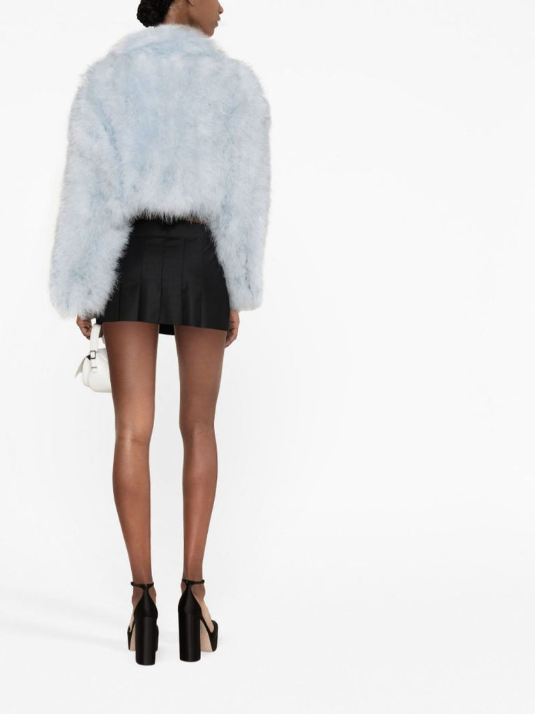 Blue Cropped Feather Jacket