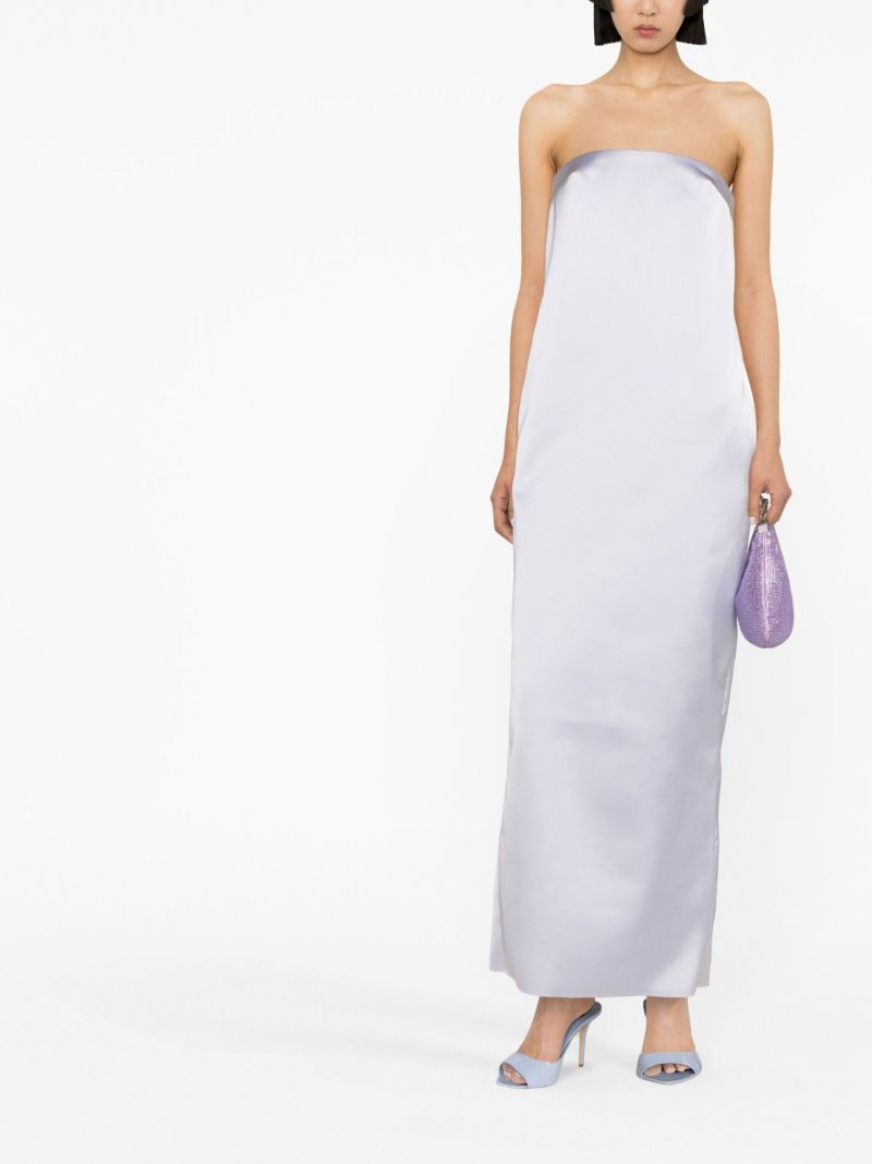 Purple Strapless Maxi Dress