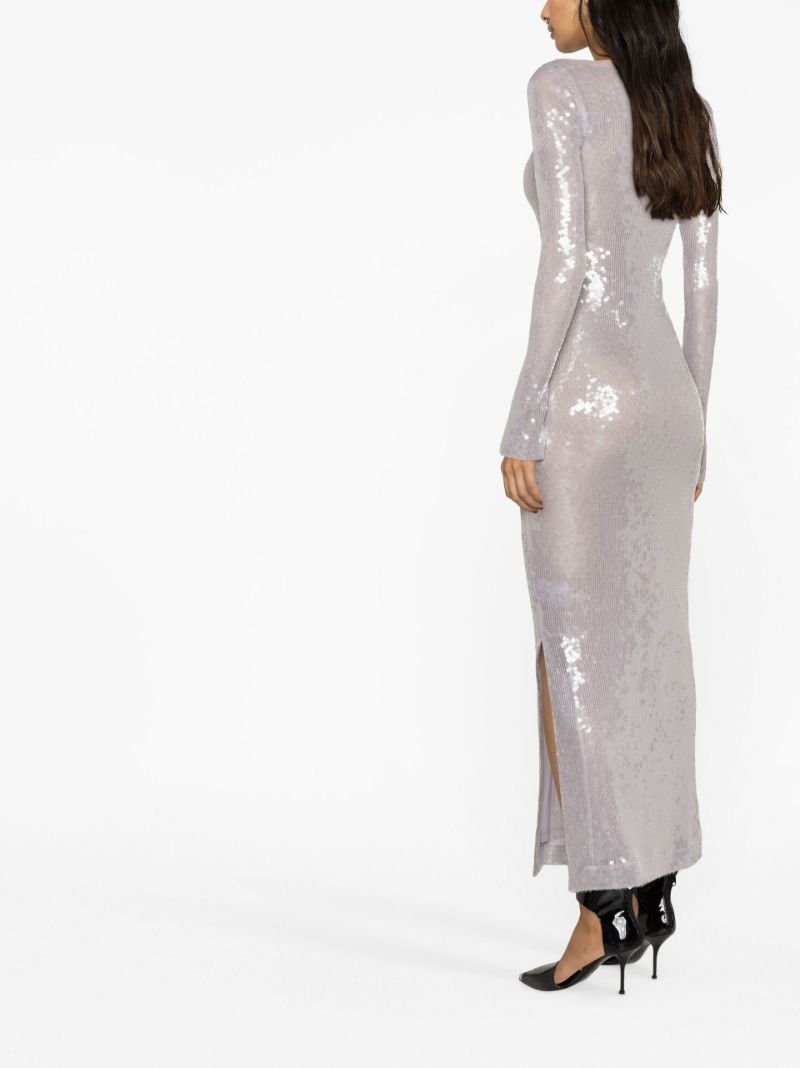 Silver Solaria Sequinned Maxi Dress