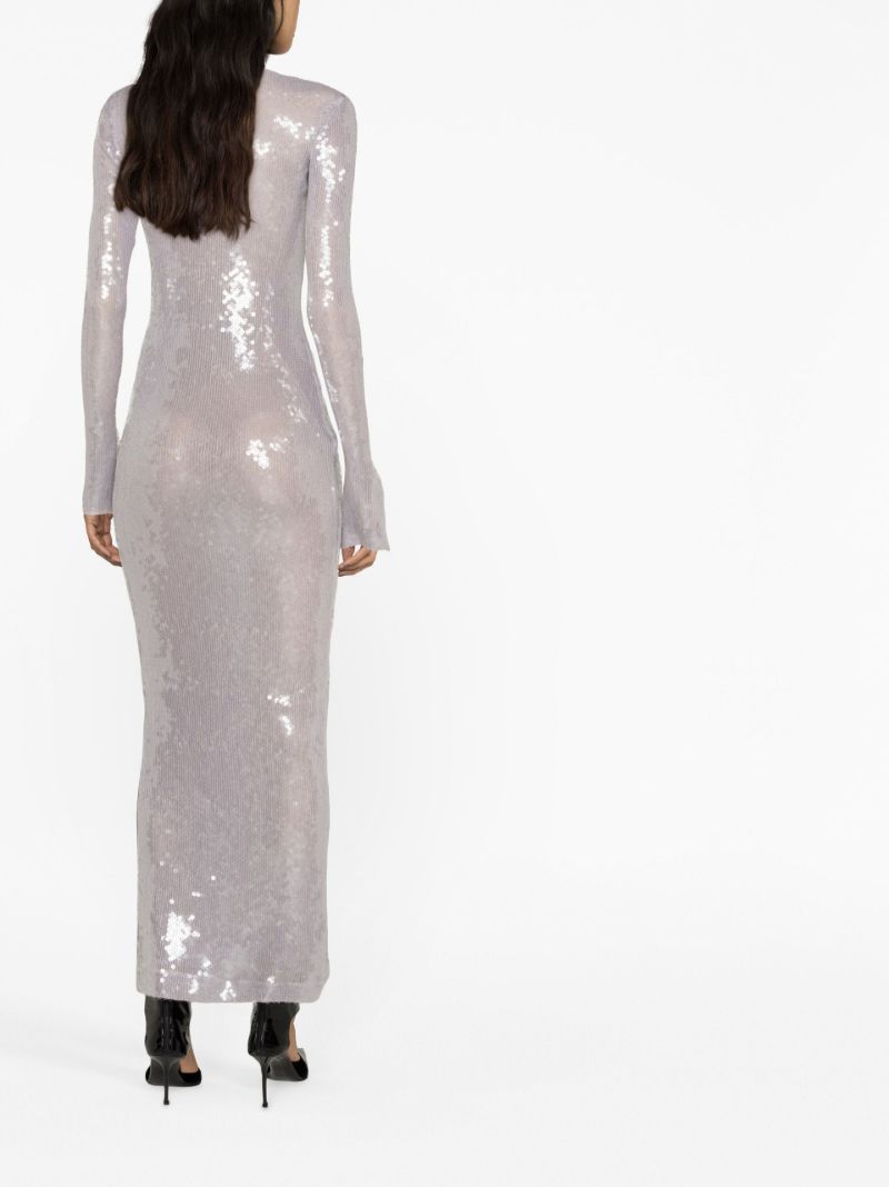 Silver Solaria Sequinned Maxi Dress