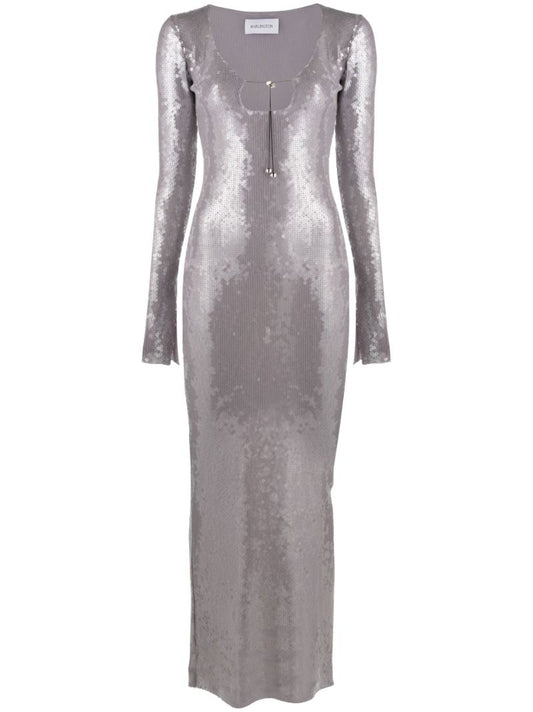 Silver Solaria Sequinned Maxi Dress