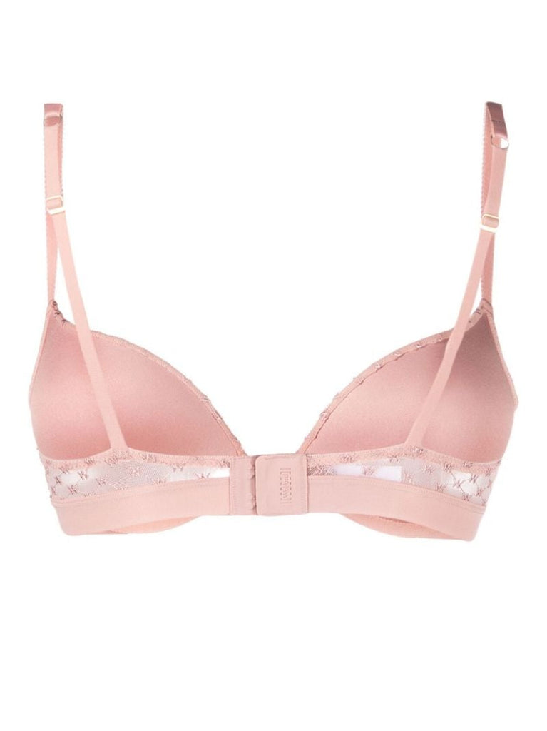 Pink Logo-embroidered Bra