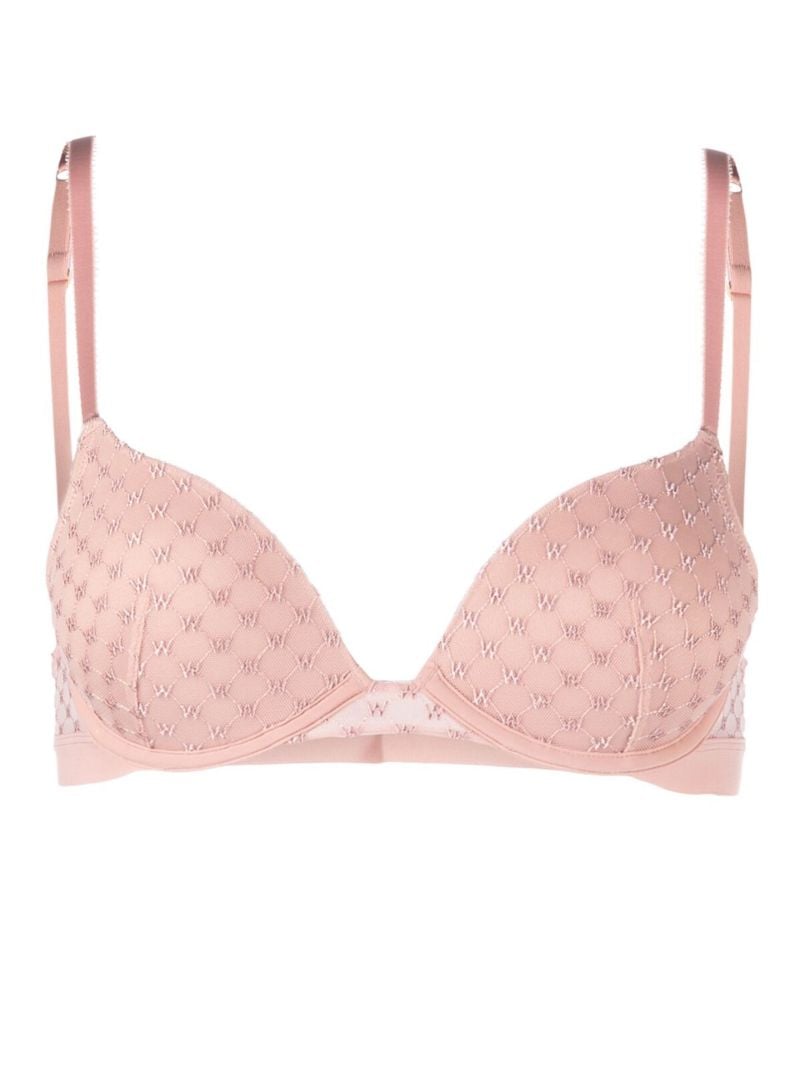 Pink Logo-embroidered Bra
