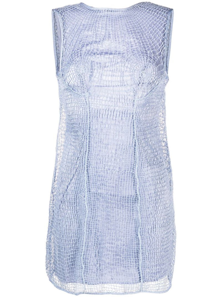 Blue Open-knit Dress