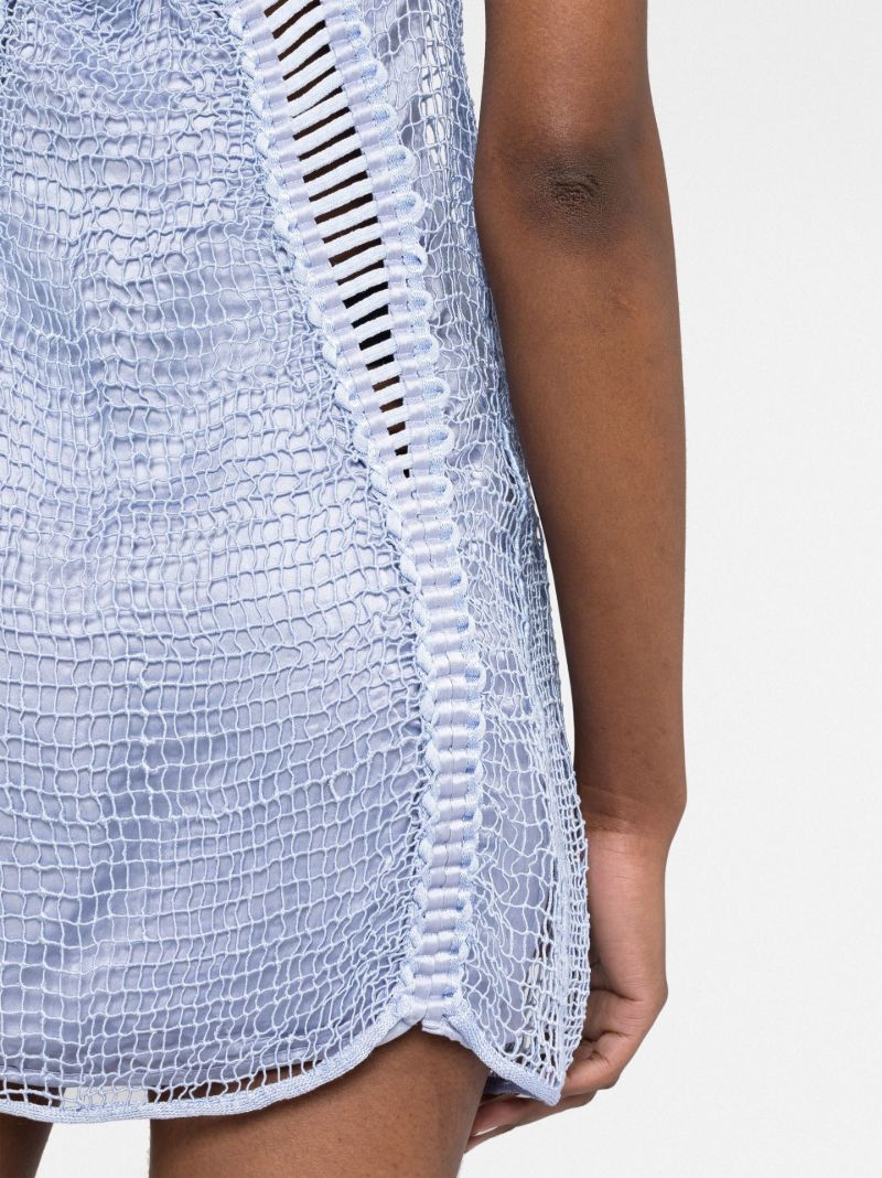 Blue Open-knit Dress