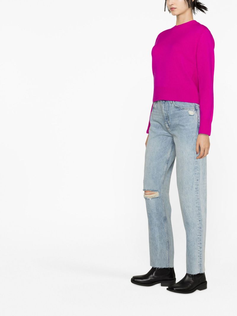 Pink Crew Neck Cashmere Sweater