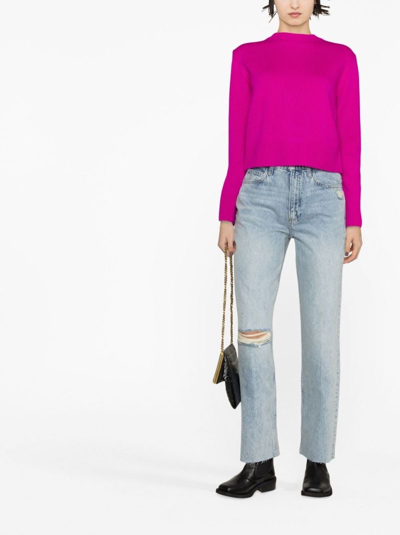 Pink Crew Neck Cashmere Sweater