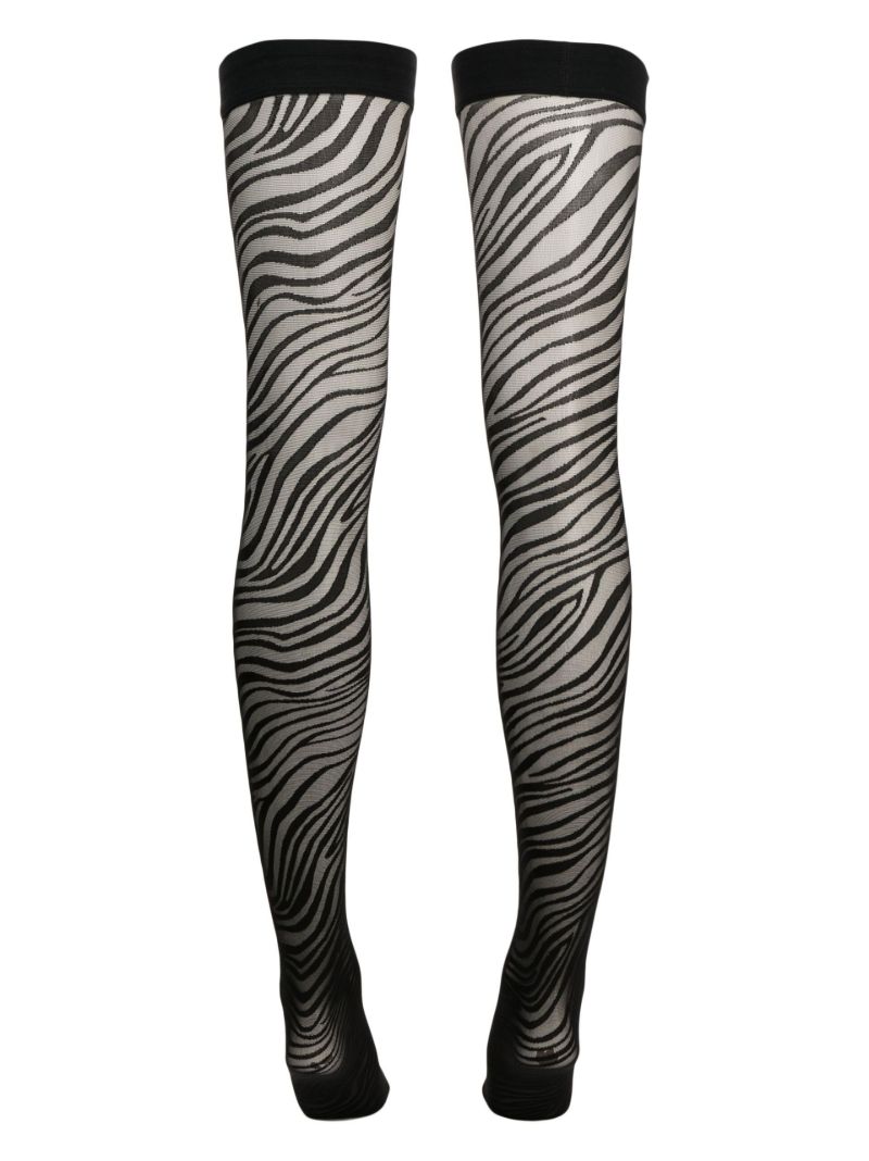 Black Zebra Print Stay-ups