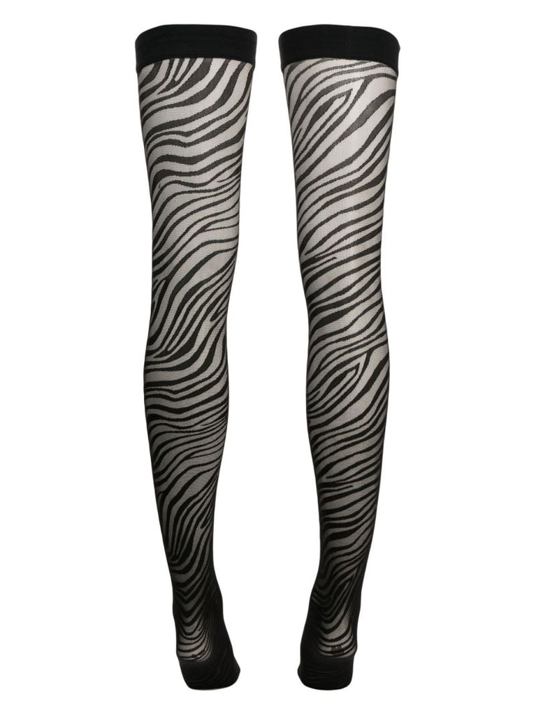 Black Zebra Print Stay-ups