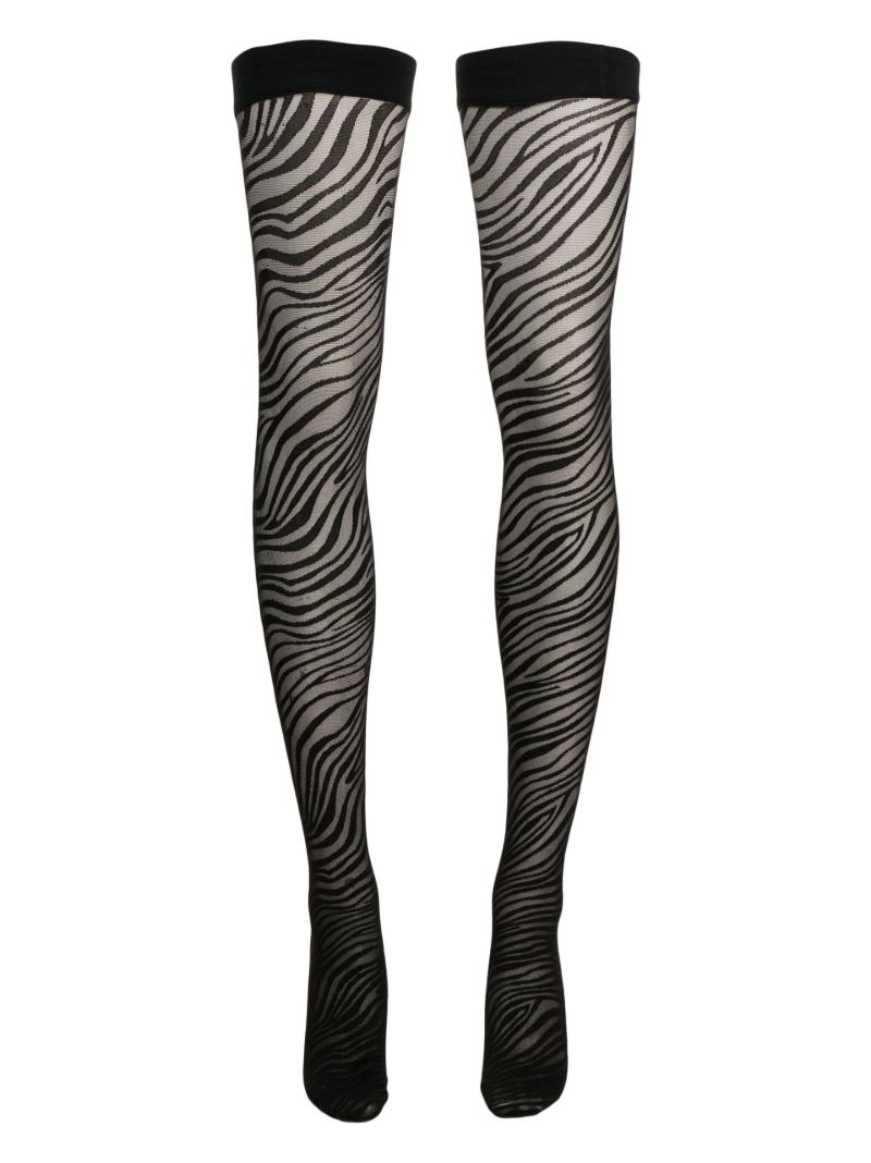 Black Zebra Print Stay-ups