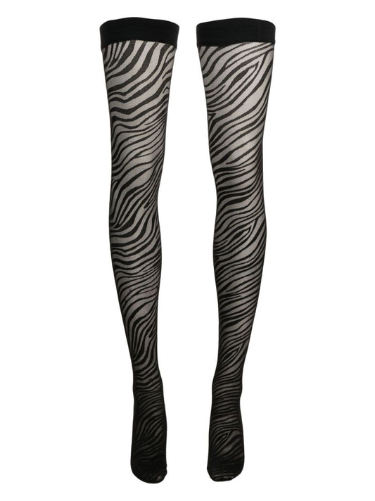 Black Zebra Print Stay-ups