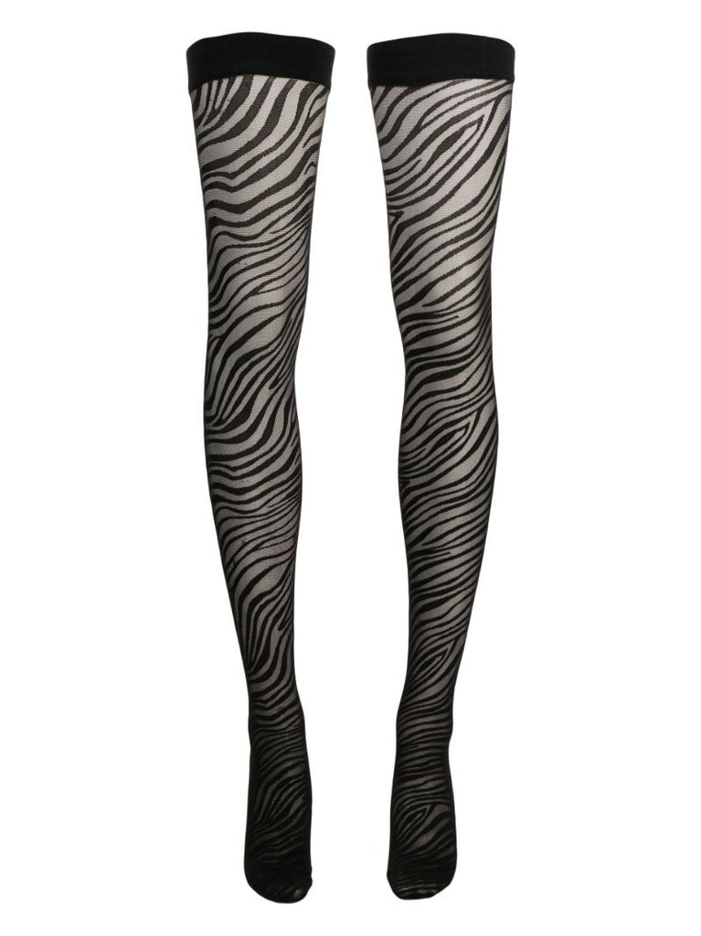 Black Zebra Print Stay-ups