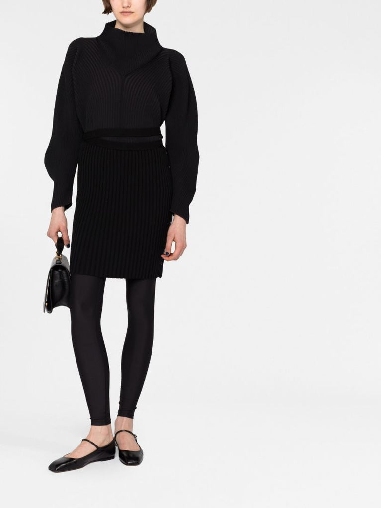 Black Mega Rib Skirt