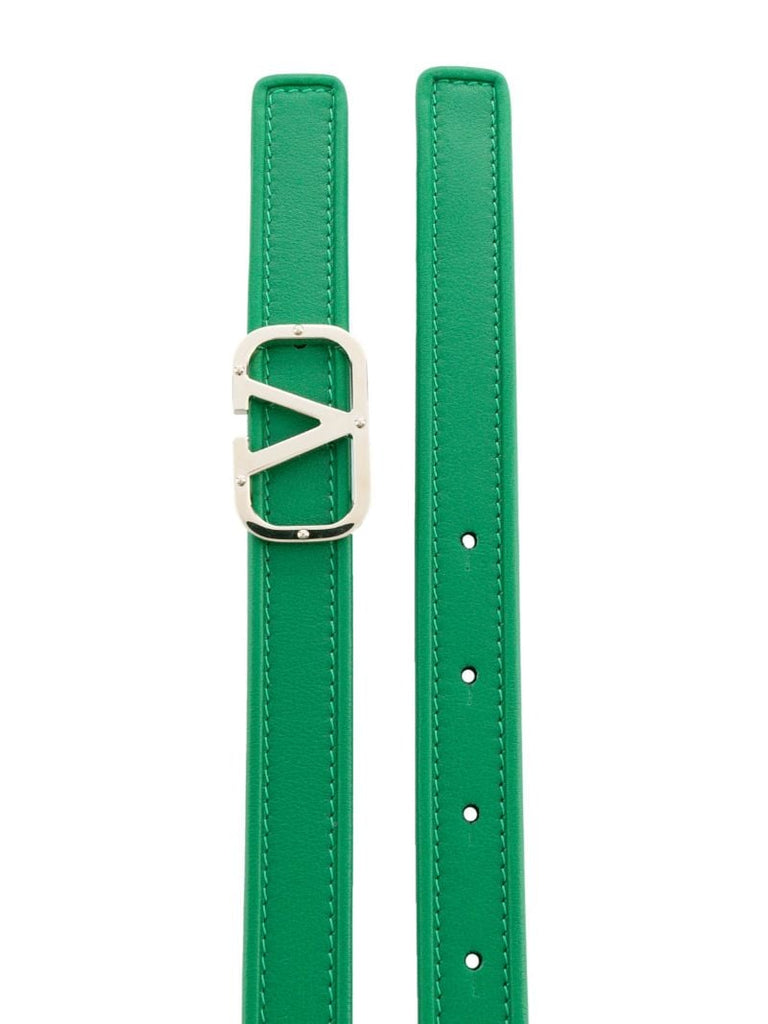 Green Vlogo Signature Leather Belt