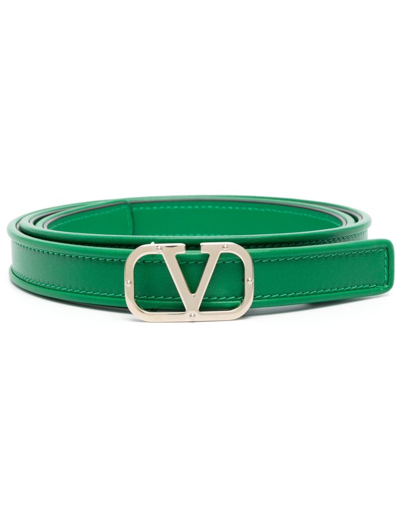 Green Vlogo Signature Leather Belt