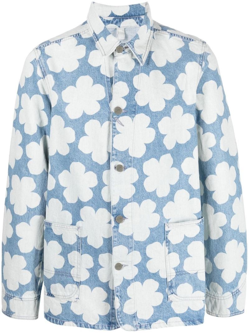 Blue Hana Floral Print Denim Jacket