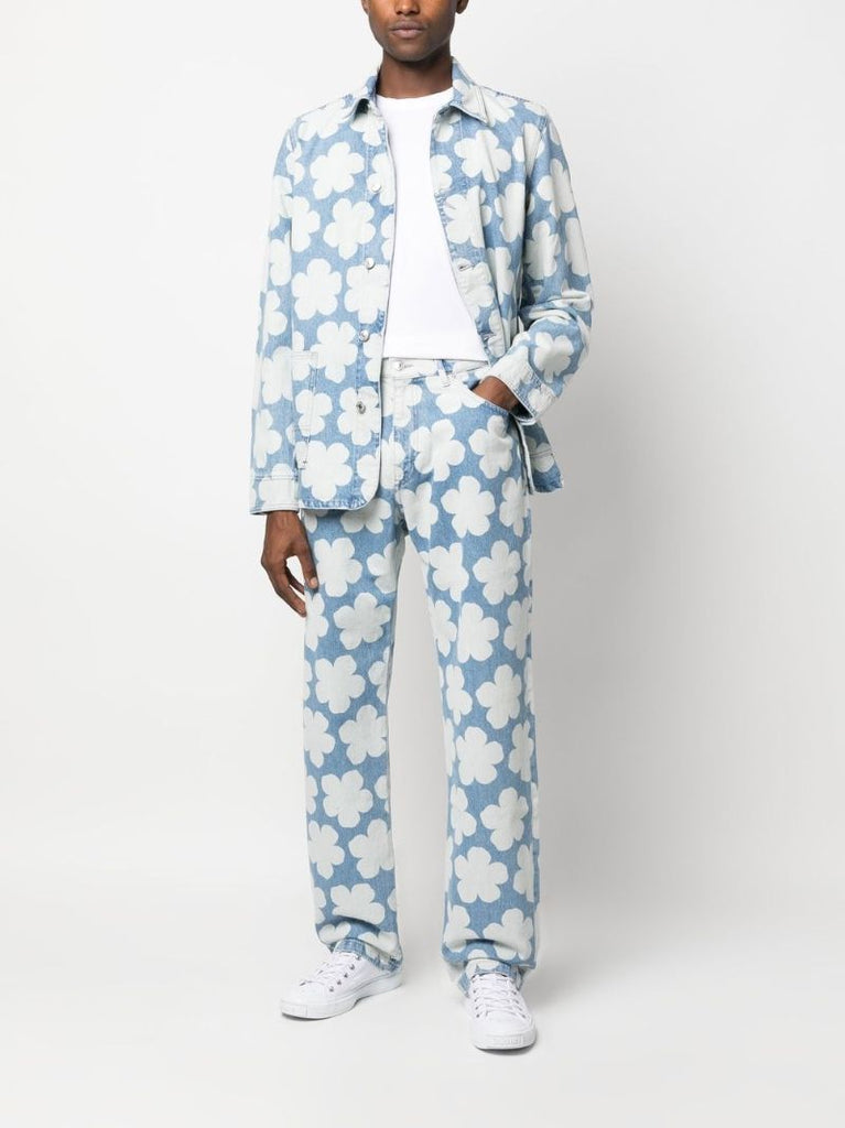 Blue Hana Floral Print Denim Jacket