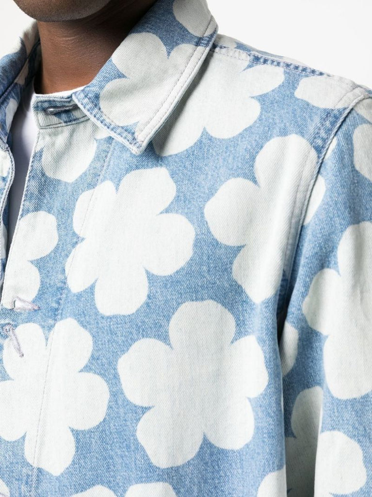 Blue Hana Floral Print Denim Jacket