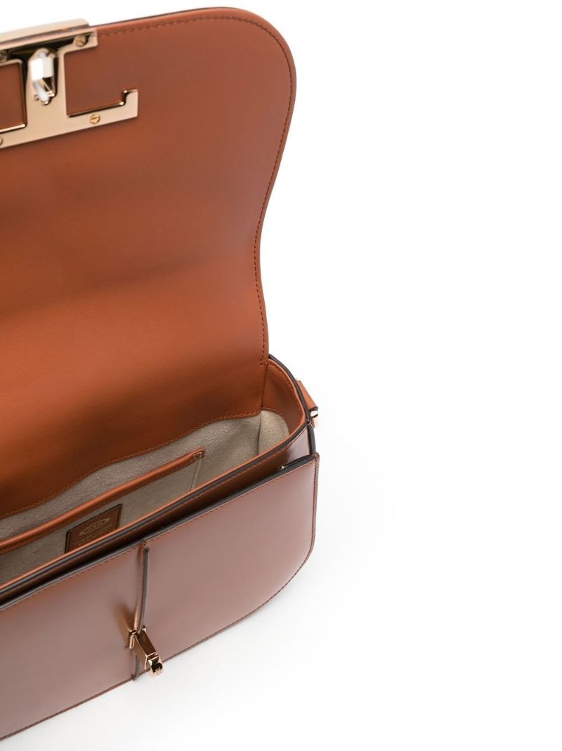 Brown T Timeless Leather Shoulder Bag