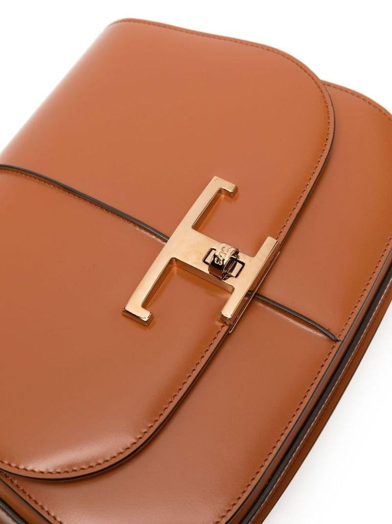 Brown T Timeless Leather Shoulder Bag