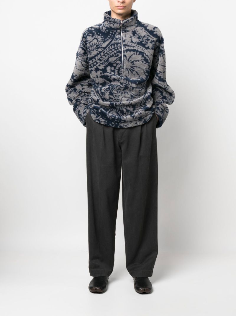 Blue Arcadia Paisley Print Fleece Sweatshirt