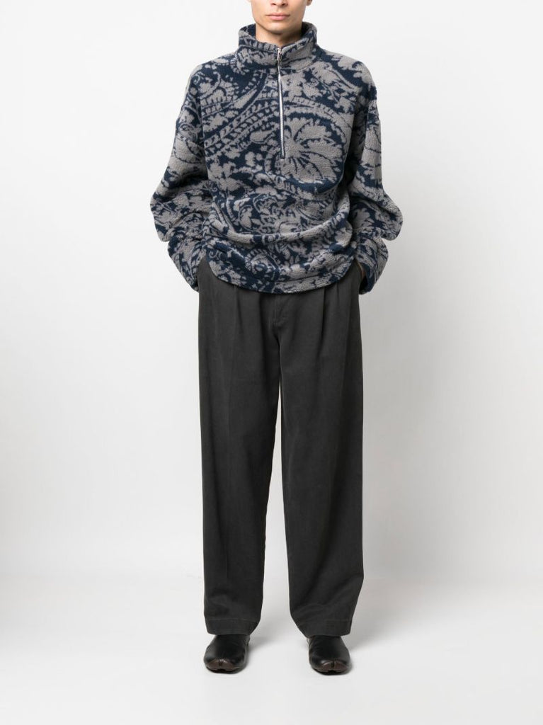 Blue Arcadia Paisley Print Fleece Sweatshirt