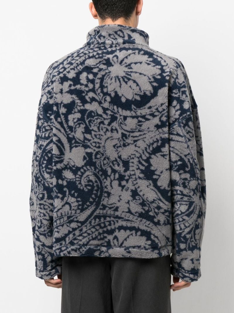 Blue Arcadia Paisley Print Fleece Sweatshirt