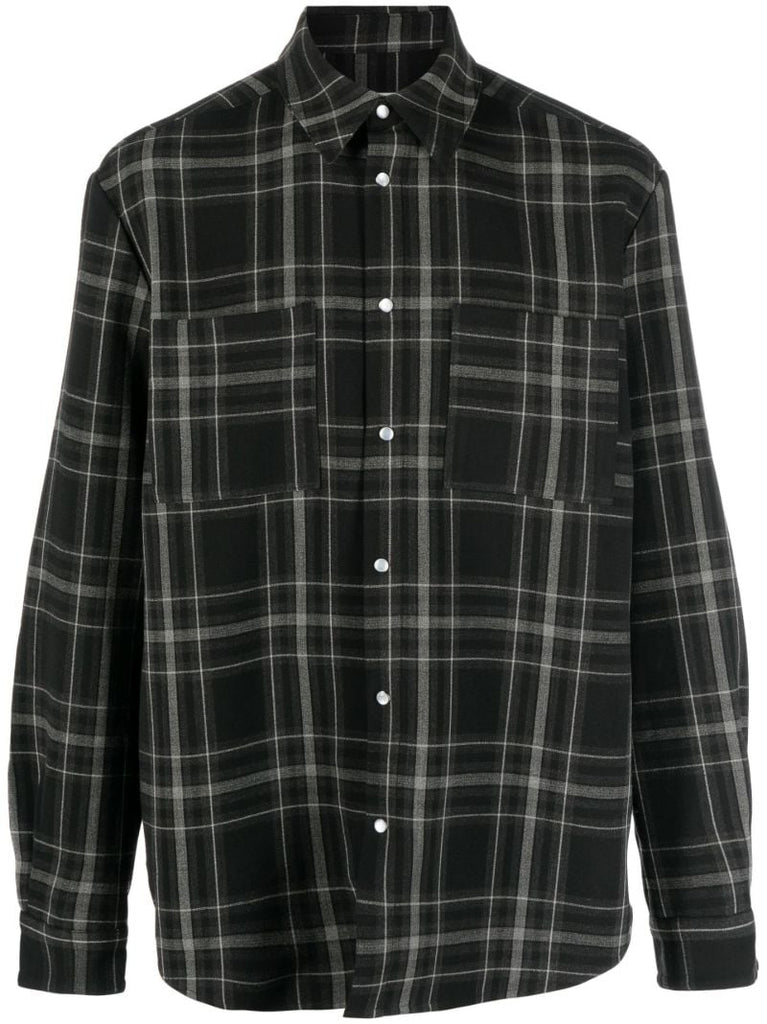 Black Elja Check Print Shirt
