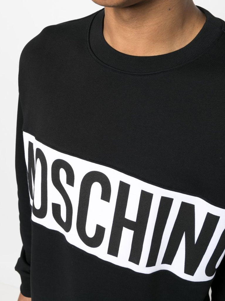 Black Institutional Logo Cotton Sweatshirt