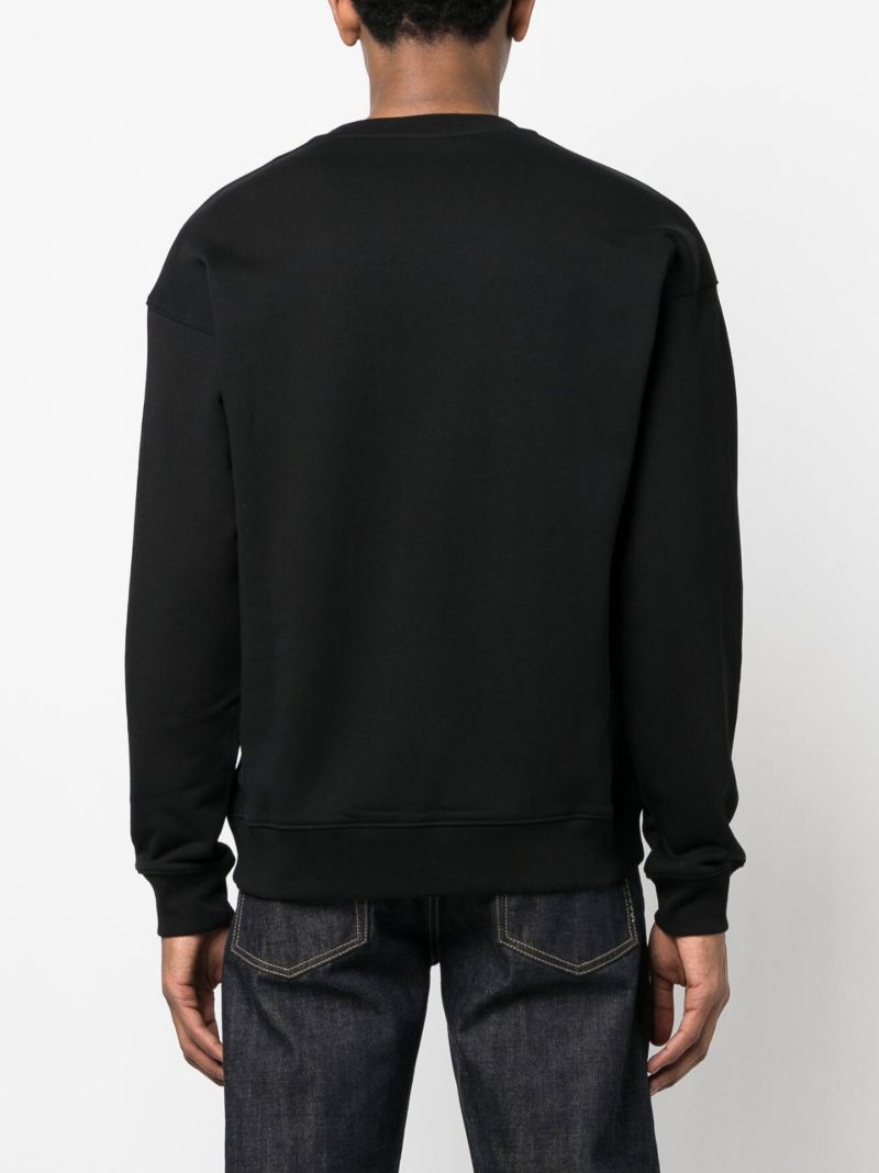 Black Institutional Logo Cotton Sweatshirt