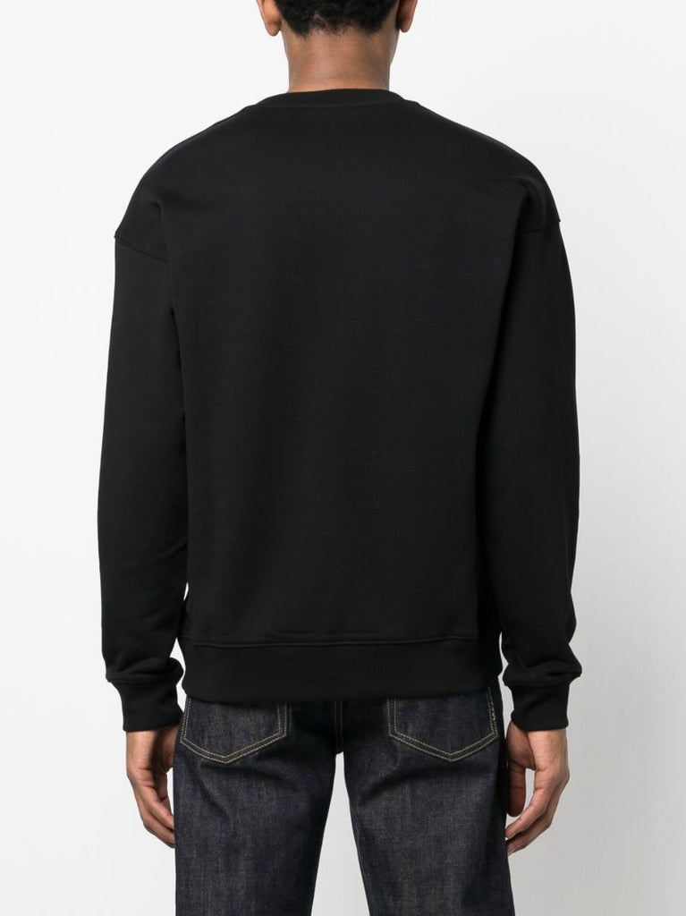 Black Institutional Logo Cotton Sweatshirt