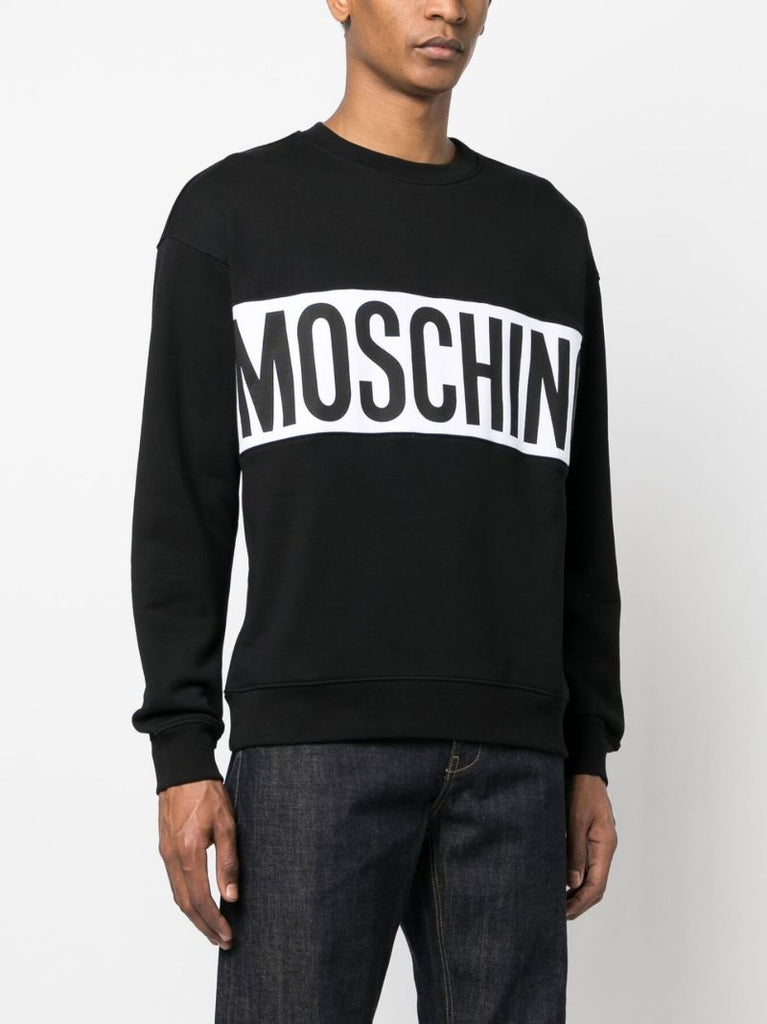Black Institutional Logo Cotton Sweatshirt