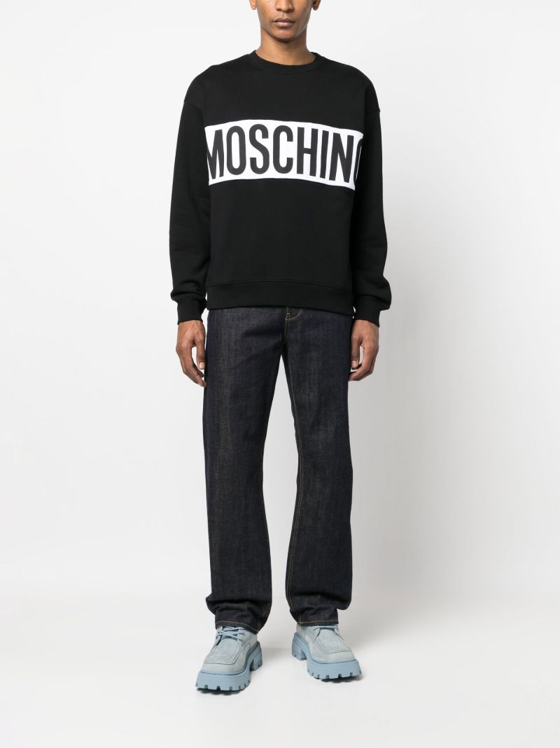 Black Institutional Logo Cotton Sweatshirt