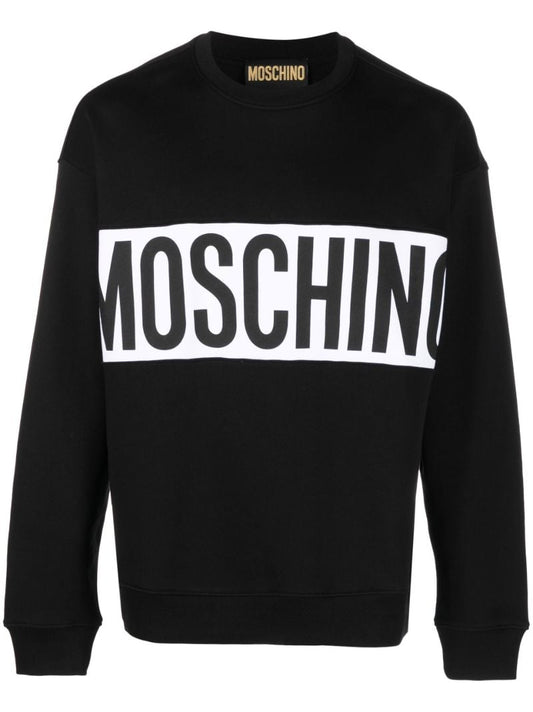 Black Institutional Logo Cotton Sweatshirt