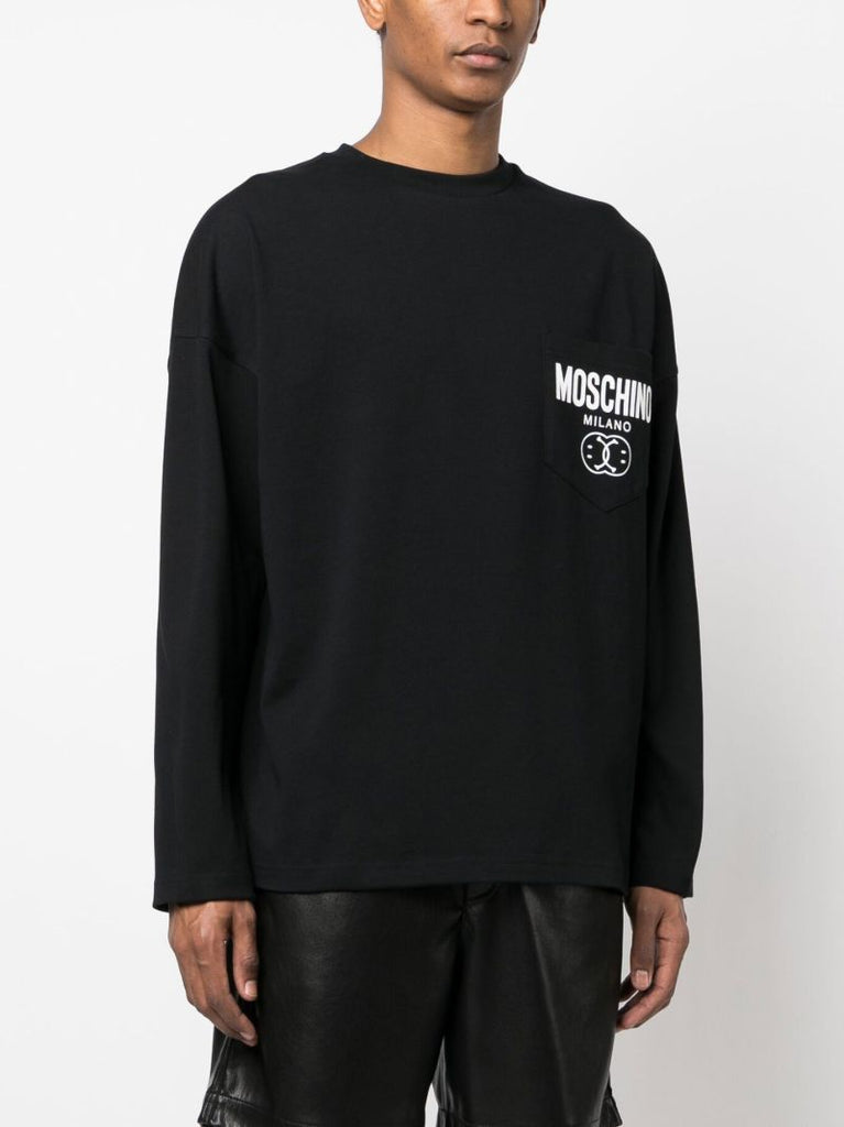 Black Dqm Smile Logo Cotton Sweatshirt
