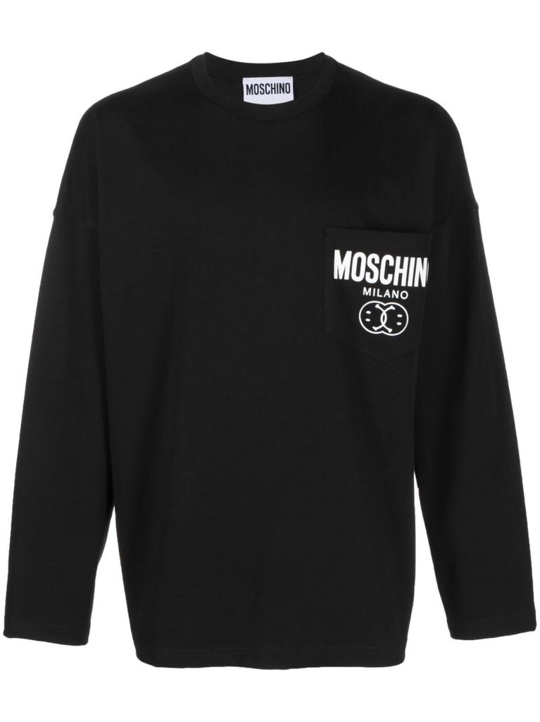 Black Dqm Smile Logo Cotton Sweatshirt