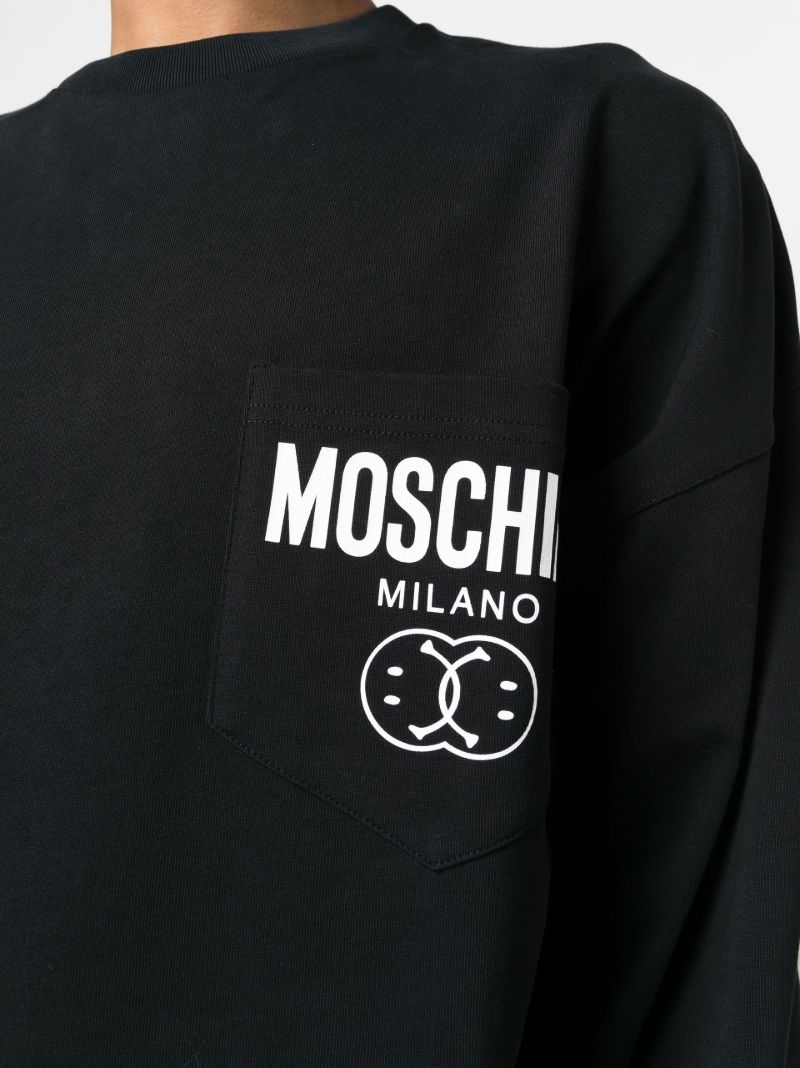 Black Dqm Smile Logo Cotton Sweatshirt