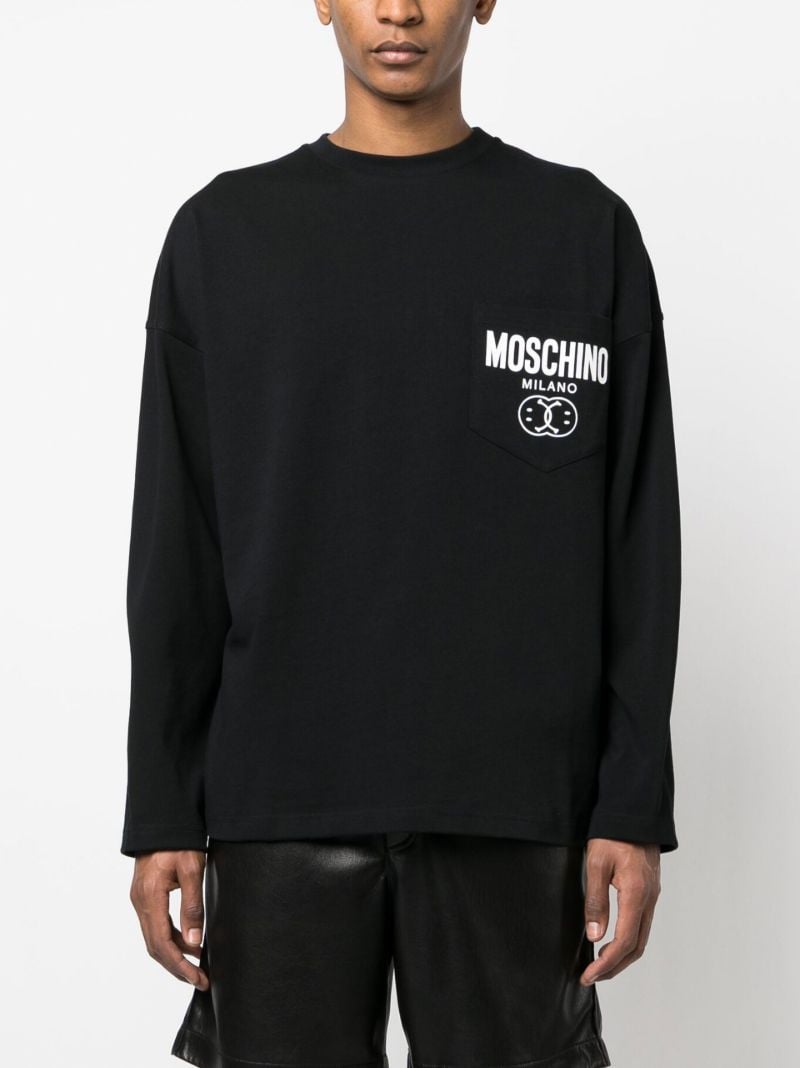 Black Dqm Smile Logo Cotton Sweatshirt